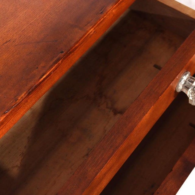 Antique Sheraton Cherry 2-Drawer Stand With Sandwich Glass Knobs C1840 For Sale - Image 16 of 18