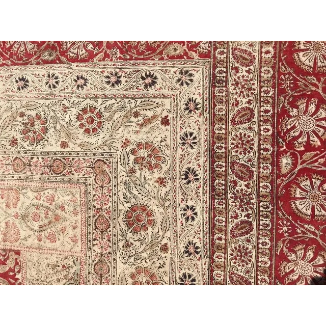 Mid-20th Century Indian Kalamkar Rug, 1950s For Sale - Image 9 of 11