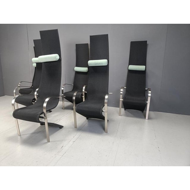 1980s Postmodern King Dining Chairs by Belgochrom, 1980, Set of 6 For Sale - Image 5 of 11