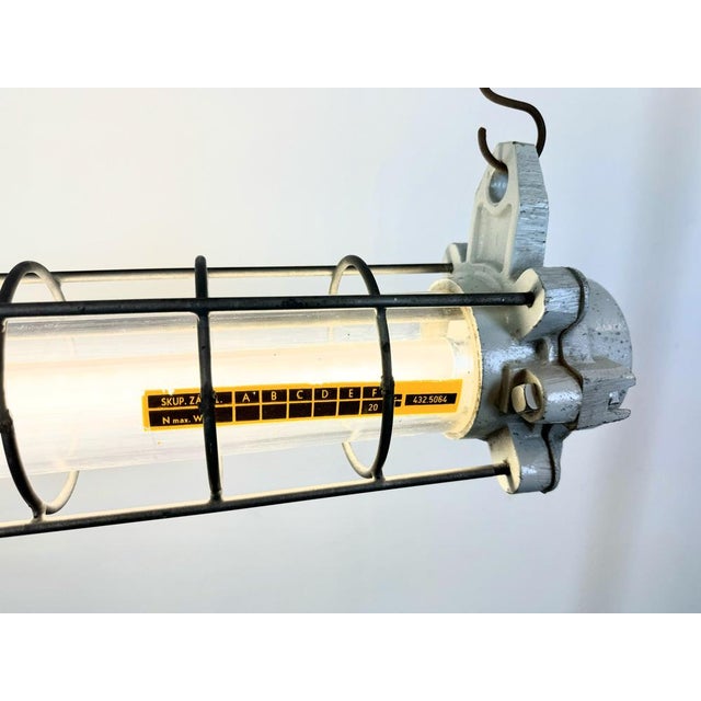 Grey Industrial Hanging Tube Light from Elektrosvit, 1980s For Sale - Image 16 of 18