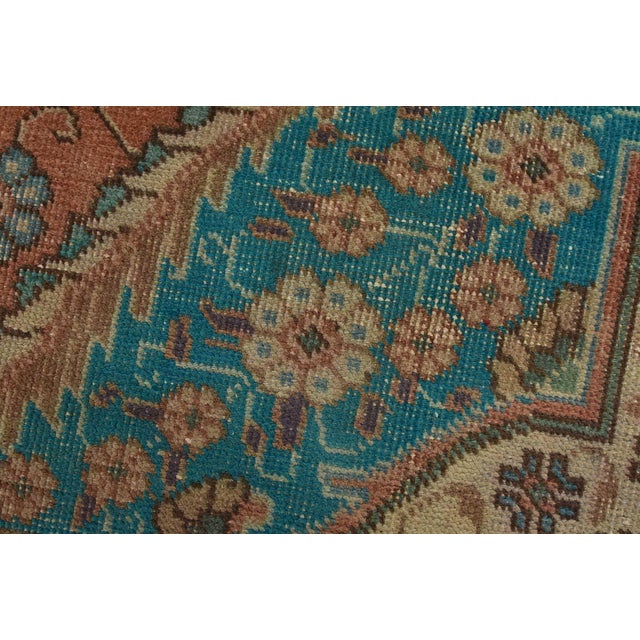 Tabriz Rug 9’8” X 12’10” Pink Wool Vintage Distressed Hand-Knotted Carpet For Sale - Image 4 of 15