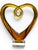 Vintage Amber Murano-Style Art Glass Heart Sculpture on Lucite Base For Sale - Image 4 of 8