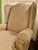 Vintage Wingback Chair in Neutral Geometric Print For Sale - Image 4 of 9