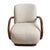 Beige Curved Wood & Tweed Mid-Century Modern Arm Chair For Sale - Image 8 of 13