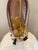 Murano glass table lamp in lavender with double brass socket with pull chains. Solid light fixture in great condition.