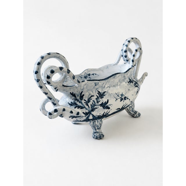 Ceramic Large Mid-Century Albisola Faience Centerpiece from V.M. Albisola, 1960s For Sale - Image 7 of 8