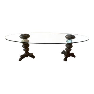 Vintage Glass Coffee Table For Sale