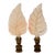 Aventurine Leaf Lamp Finials on Bronze Hardware - a Pair For Sale