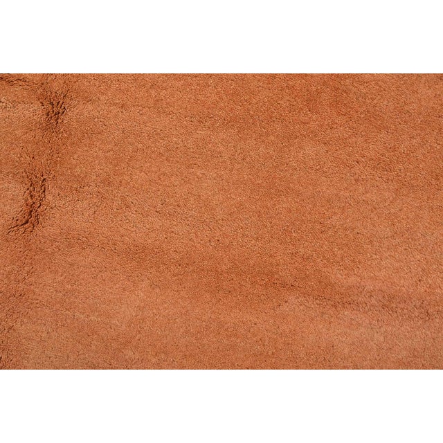 Gabbeh Rug 4’8” X 6’9” Orange Wool Contemporary Hand-Knotted Carpet For Sale - Image 4 of 12