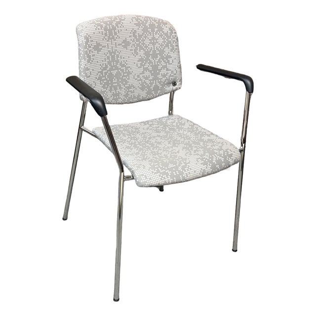 Hightower Modernist Stackable Arm Chair, Damask Print For Sale