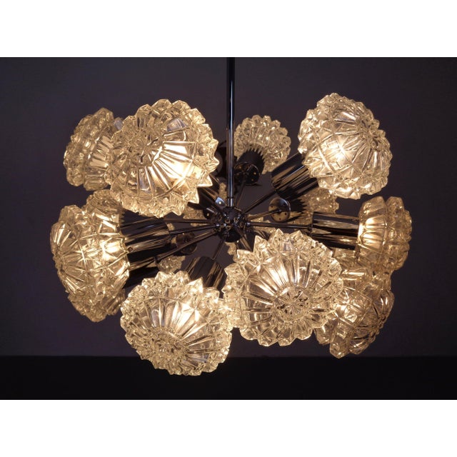 Large Space Age Sputnik Hanging Lamp with 18 Glasses by Richard Essig, Gerrmany, 1960s For Sale - Image 12 of 18