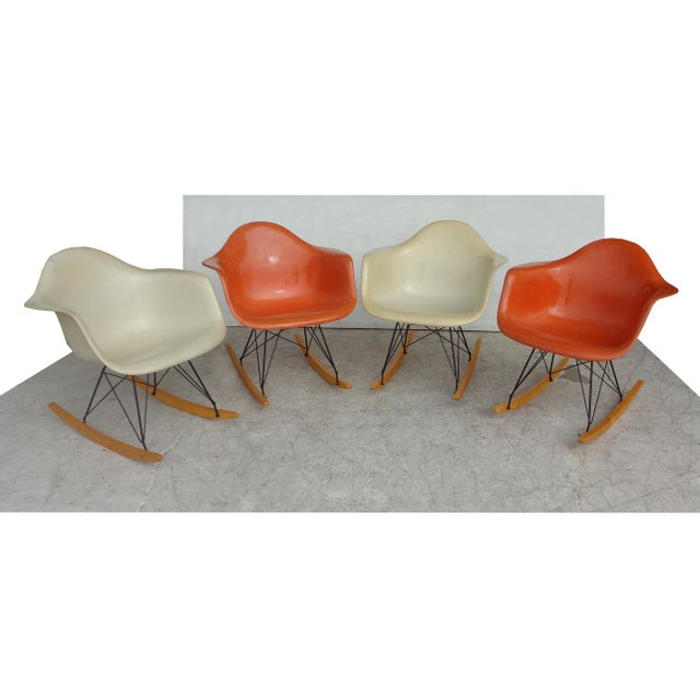 Eames for Herman Miller Fiberglass Parchment Shell RAR Rocker For Sale - Image 9 of 10