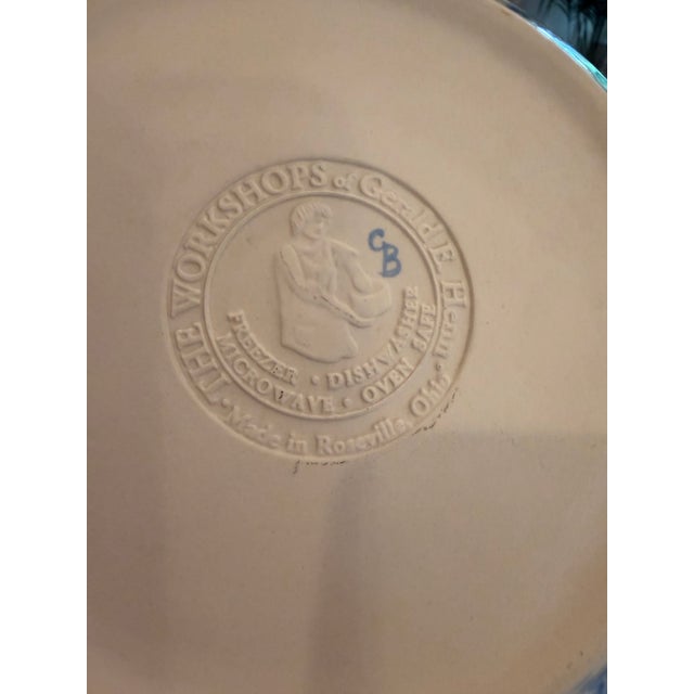 American 1990s Blue & White Spongeware Serving Bowl by Gerald E. Henn, Ohio Pottery For Sale - Image 3 of 8