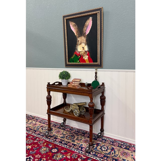 CHARMING Antique English Oak Two-Tier Tea/Pastry Cart, Trolley or End Table Side Occasional Table~~Lift Out Serving...