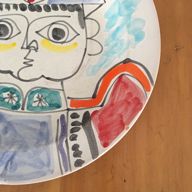 1960s DeSimone Mi- Century 10 " Pottery Charger For Sale - Image 5 of 10