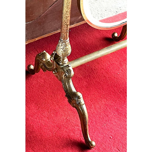 Baroque Antique Baroque Brass Standing Mirror, 1920s For Sale - Image 3 of 9