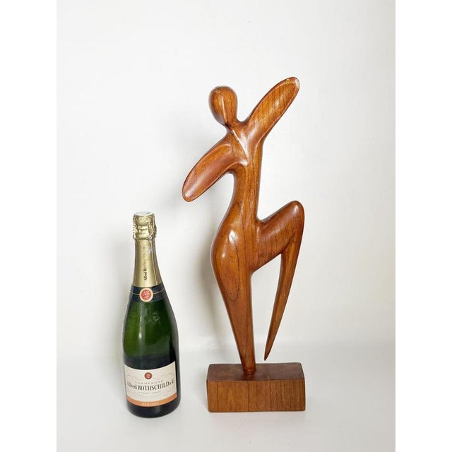 Wooden Sculpture of a Woman, France, 1960s For Sale - Image 3 of 12