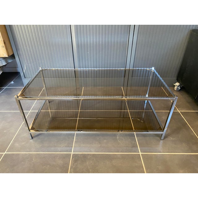 Vintage Bauhaus Coffee Table with Double Glass and Chrome Top, 1970s For Sale - Image 14 of 18
