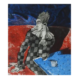Mid 20th Century Surreal Harlequin Serigraph