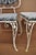 Metal Mid 20th Century Vintage Art Nouveau Style Floral Wrought Iron Garden Dining Chairs - Set of 4 For Sale - Image 7 of 12