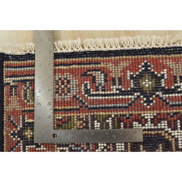 Blue Heriz Rug 2′ X 3′ Blue Wool Tribal Hand-Knotted Oriental Carpet For Sale - Image 8 of 8