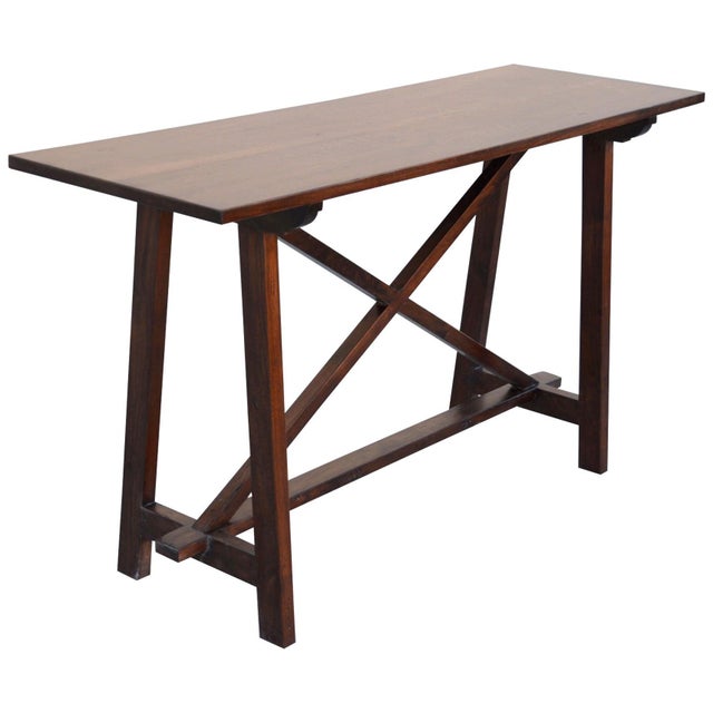 Wood Walnut Console Table, Made to Order by Petersen Antiques For Sale - Image 7 of 11