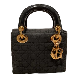 Christian Dior Black Nylon Mini Lady Dior Bag