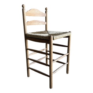 Kalmar White Oak Counter Height Stool With Jute Seat in Warm Brown Finish For Sale