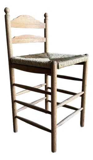 Kalmar White Oak Counter Height Stool With Jute Seat in Warm Brown Finish