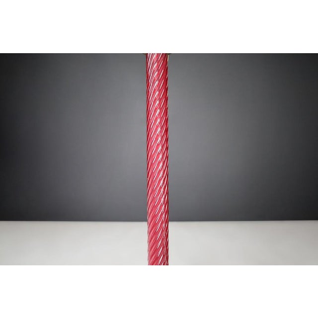 Floor Lamp in Brass and Ruby Glass Rod from J.T. Kalmar, Austria, 1960s For Sale - Image 10 of 11