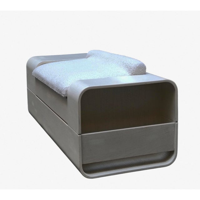 Mid-Century Modern White Wooden Bench with Storage Compartment by Carlo De Carli for Fiarm, Italy, 1970s For Sale - Image 3 of 6