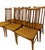 1970s Set of 6 Vintage Mid-Century Modern Slat-Back Dining Chairs With Upholstered Seats For Sale - Image 5 of 10