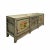 Chinese Distressed Light Green Celadon Graphic Low Tv Console Cabinet For Sale - Image 4 of 6