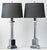 Modern 1960s Pair of Chrome Column Table Lamps With Black Linen Shades For Sale - Image 3 of 8