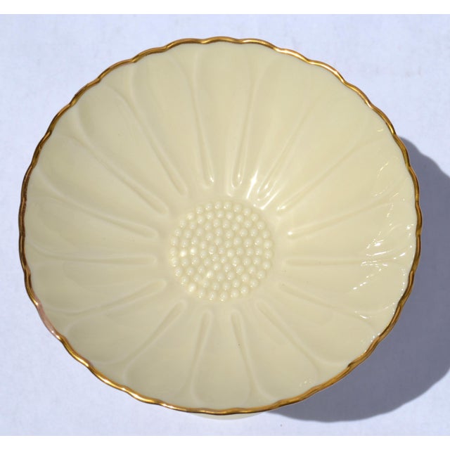 Vintage Lenox Charleston Compote Pedestal Dish Sunflower Shaped Fine Bone Ceramic For Sale - Image 10 of 14
