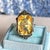 1920s Art Deco Silver Citrine & Marcasite Ring, Size 3 For Sale - Image 4 of 10