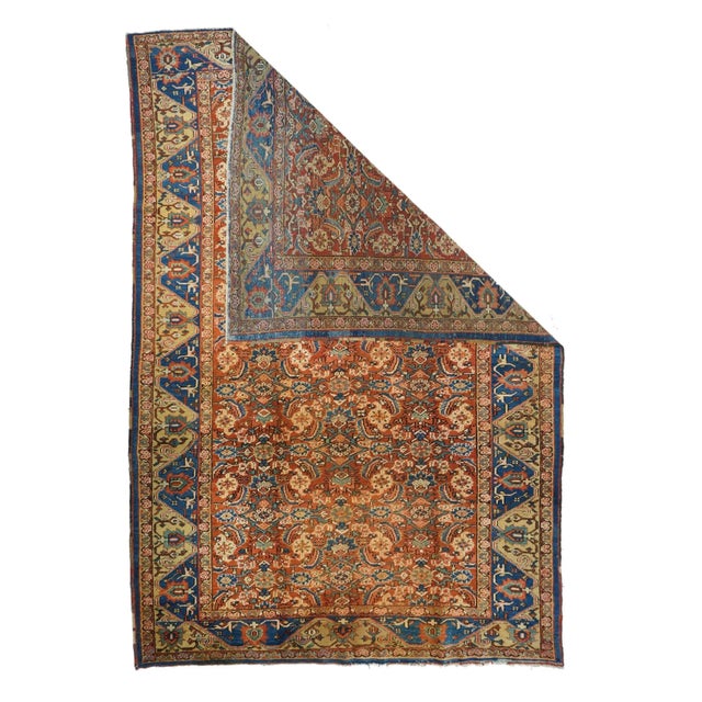 Antique Heriz Rug 7'7'' x 11'8'' For Sale - Image 4 of 11