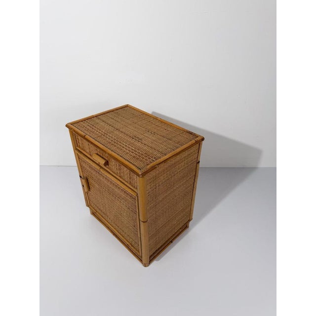 Mid-Century Modern Italian Bamboo and Woven Cane Nightstands, 1960s, Set of 2 For Sale - Image 10 of 18