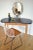 German design console table with mirror from the 1950s - the table top in kidney table shape is black. Legs quadratic...