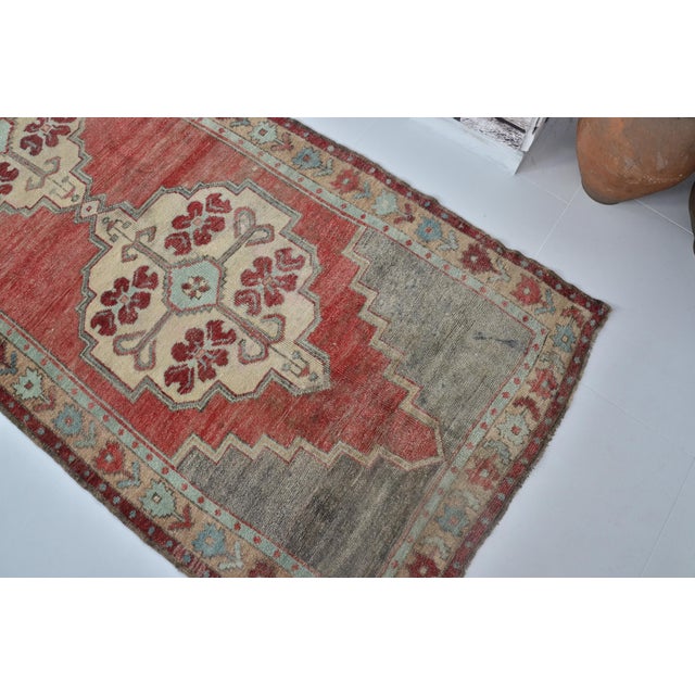 1960s Oushak Vintage Antique Hallway Runner Rug For Sale - Image 5 of 10