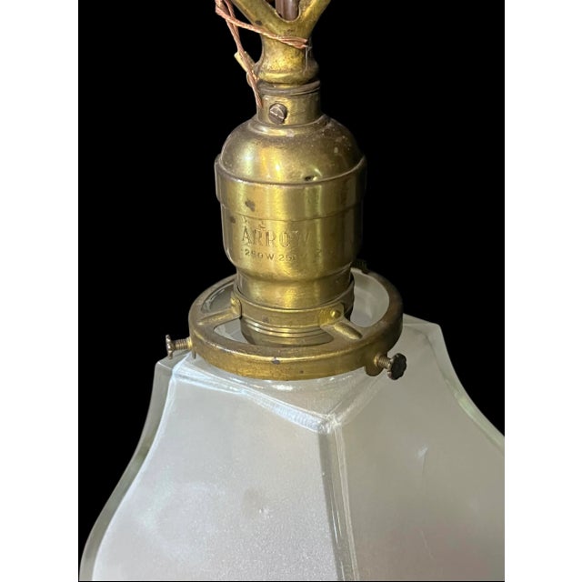 Mission 1910s Mission Brass Double Pendant Light For Sale - Image 3 of 4