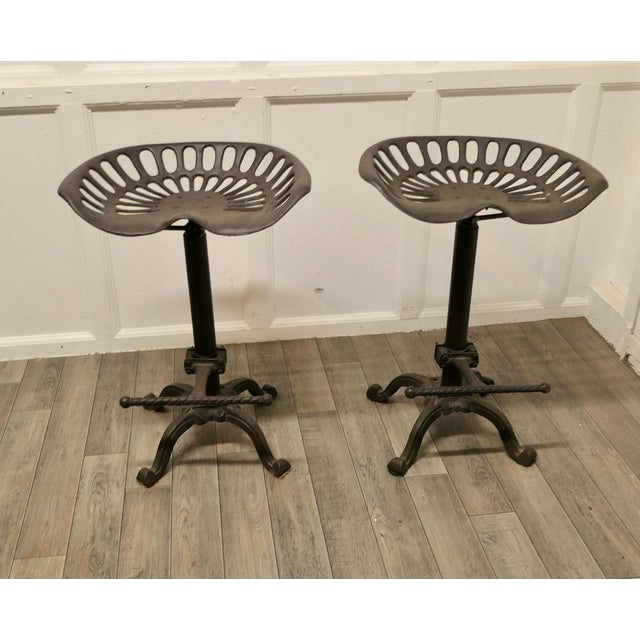 Industrial Bar High Stools, 1960, Set of 2 For Sale - Image 3 of 8