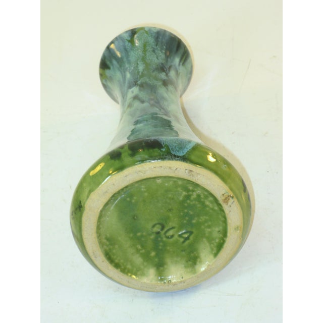 Mid 20th Century Vase Drip Glaze Pottery Blue & Green Retro Mid Century Modern For Sale - Image 4 of 13