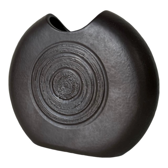 Vintage Italian Brown Matte Glaze Decorative Vase/ Sold For Sale