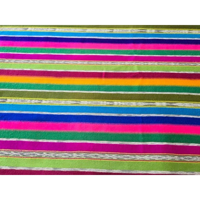Mexican Vintage Guatemalan Textile in Bright Colors With Jaspe Ikat Detail, Just Over 5 Yards For Sale - Image 3 of 14
