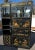 Beautiful handcrafted and hand-decorated Jasper Cabinet Company Chinoiserie black lacquer bar, desk, and display cabinet...