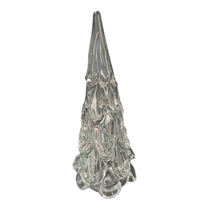 Hand Blown Italy Art Glass Clear Christmas Tree 12'' High