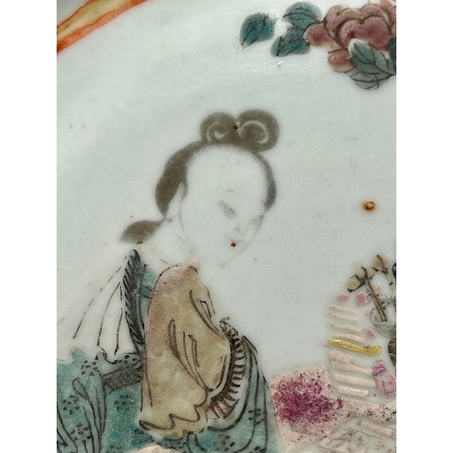 1910s Circa 1915-1920 Early Republic Chinese Kanghxi Style Big Porcelain Bowl 13.5"d For Sale - Image 5 of 14