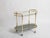 Mid-Century Italian Serving Bar Cart in Gilt Metal and Green Mirror Glass, 1970s For Sale - Image 4 of 10