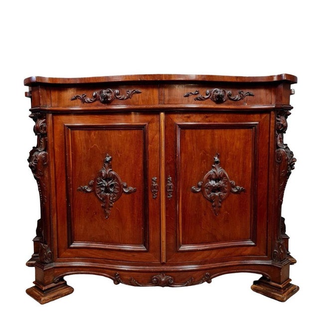 Napoleon III Curved Buffet in Mahogany For Sale - Image 6 of 6